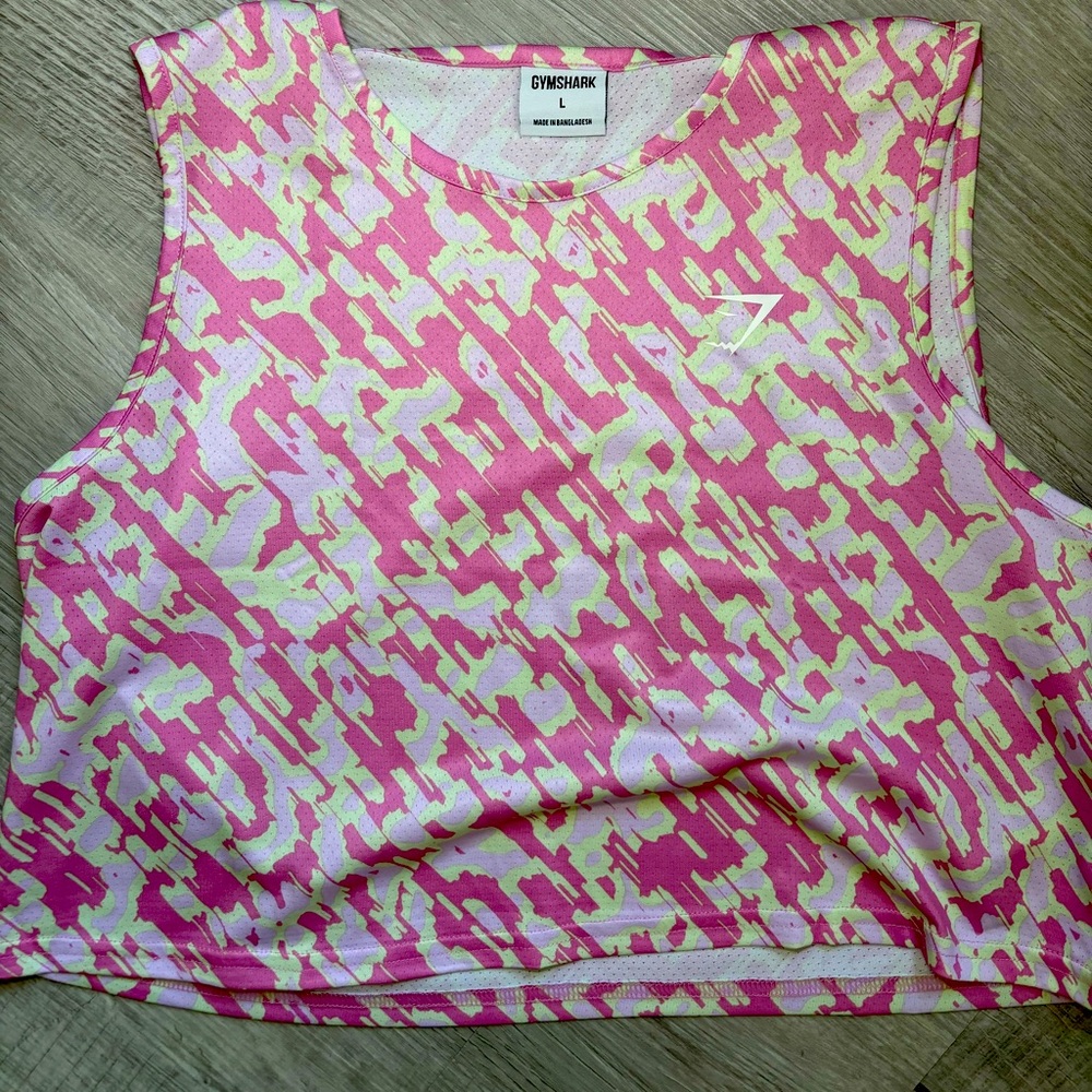 Camo Gym Shark crop top